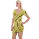 Golden wave  Short Sleeve Asymmetric Mini Dress