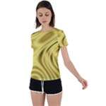 Golden wave  Back Circle Cutout Sports Tee