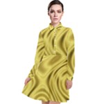 Golden wave  Long Sleeve Chiffon Shirt Dress