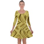 Golden wave  Quarter Sleeve Skater Dress