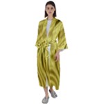 Golden wave  Maxi Satin Kimono
