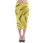 Golden Wave Midi Pencil Skirt