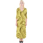 Golden Wave Quarter Sleeve Wrap Maxi Dress