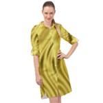 Golden Wave Long Sleeve Mini Shirt Dress