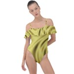 Golden Wave Frill Detail One Piece Swimsuit
