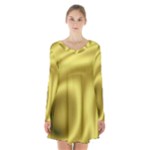 Golden Wave 2 Long Sleeve Velvet V-neck Dress