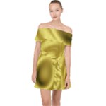 Golden Wave 2 Off Shoulder Chiffon Dress