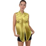 Golden Wave 2 Sleeveless Chiffon Button Shirt