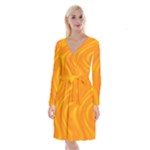 Honey Wave 1 Long Sleeve Velvet Front Wrap Dress