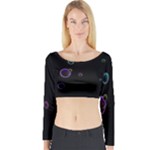 Bubble In Dark Long Sleeve Crop Top