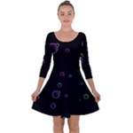 Bubble In Dark Quarter Sleeve Skater Dress