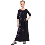 Bubble In Dark Kids  Quarter Sleeve Maxi Dress