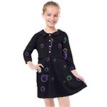 Bubble In Dark Kids  Quarter Sleeve Shirt Dress