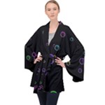 Bubble In Dark Long Sleeve Velvet Kimono 