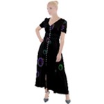 Bubble In Dark Button Up Short Sleeve Maxi Dress