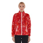 Red and White Flowers Winter Jacket