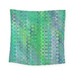 Boho Green Floral Print Square Tapestry (Small)