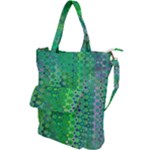Boho Green Floral Print Shoulder Tote Bag