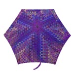 Boho Purple Floral Print Mini Folding Umbrellas