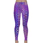 Boho Purple Floral Print Classic Yoga Leggings