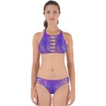 Boho Purple Floral Print Perfectly Cut Out Bikini Set