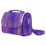 Boho Purple Floral Print Satchel Shoulder Bag