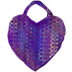 Boho Purple Floral Print Giant Heart Shaped Tote