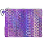Boho Purple Floral Print Canvas Cosmetic Bag (XXL)