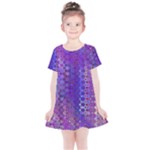 Boho Purple Floral Print Kids  Simple Cotton Dress