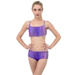Boho Purple Floral Print Layered Top Bikini Set