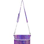 Boho Purple Floral Print Mini Crossbody Handbag