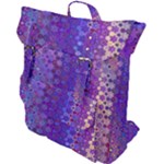 Boho Purple Floral Print Buckle Up Backpack