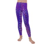 Boho Purple Floral Print Kids  Lightweight Velour Leggings