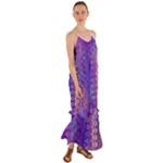 Boho Purple Floral Print Cami Maxi Ruffle Chiffon Dress