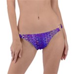 Boho Purple Floral Print Ring Detail Bikini Bottom