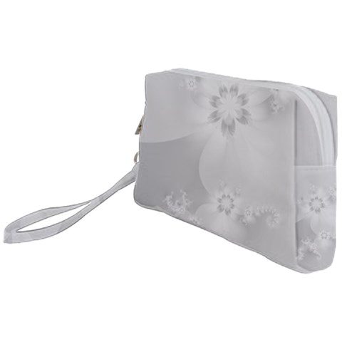 Wedding White Floral Print Wristlet Pouch Bag (Small) from ArtsNow.com