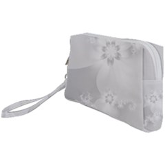 Wedding White Floral Print Wristlet Pouch Bag (Small) from ArtsNow.com