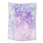 White Purple Floral Print Medium Tapestry