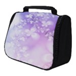 White Purple Floral Print Full Print Travel Pouch (Small)