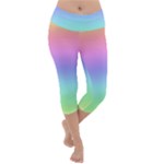 Pastel Rainbow Ombre Gradient Lightweight Velour Capri Yoga Leggings