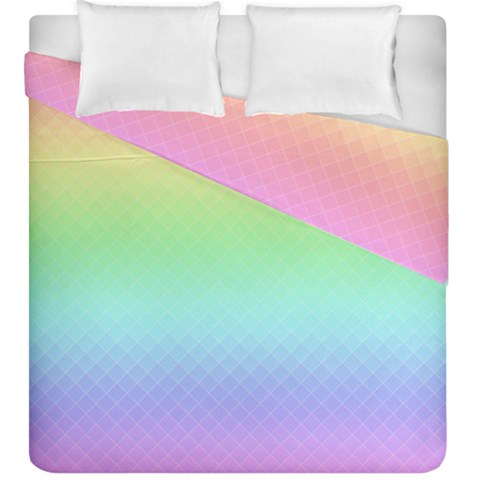Pastel Rainbow Diamond Pattern Duvet Cover Double Side (King Size) from ArtsNow.com