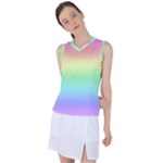 Pastel Rainbow Diamond Pattern Women s Sleeveless Sports Top