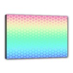 Rainbow Floral Ombre Print Canvas 18  x 12  (Stretched)