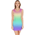Rainbow Floral Ombre Print Bodycon Dress