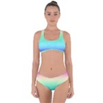 Rainbow Floral Ombre Print Criss Cross Bikini Set