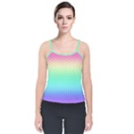 Rainbow Floral Ombre Print Velvet Spaghetti Strap Top