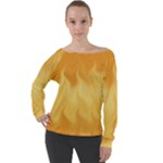 Gold Flame Ombre Off Shoulder Long Sleeve Velour Top