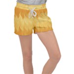 Gold Flame Ombre Velour Lounge Shorts