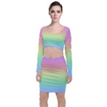 Pastel Rainbow Ombre Top and Skirt Sets