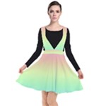 Pastel Rainbow Ombre Plunge Pinafore Dress